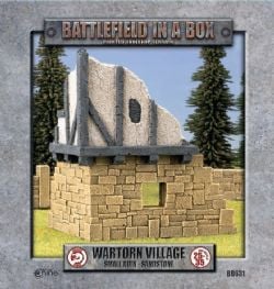 BATTLEFIELD IN A BOX -  SANDSTONE SMALL RUIN -  WARTORN VILLAGE