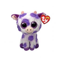 BEANIE BOOS -  ETHEL LA VACHE TACHETÉE MAUVE (13 CM)