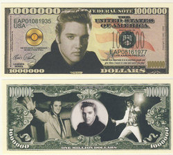 BILLETS HUMORISTIQUES -  ELVIS PRESLEY - BILLET D'UN MILLION DE DOLLARS DES ETATS-UNIS