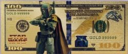 BILLETS HUMORISTIQUES -  STAR WARS : BOBA FETT(ROGUE ONE) - BILLET DE 100 DOLLARS DES ÉTATS-UNIS 2009 (PLAQUÉ EN OR PUR)
