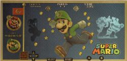 BILLETS HUMORISTIQUES -  SUPER MARIO WORLD : LUIGI MARIO - BILLET (PLAQUÉ EN OR PUR)