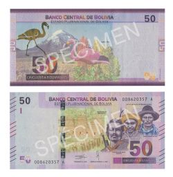 BOLIVIE -  50 PESOS BOLIVIANOS 2018 (UNC)