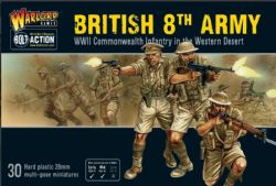 BOLT ACTION -  8TH ARMY INFANTRY - 30 HARD PLASTIC 28 MM MULTI-POSE MINIATURES