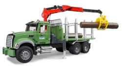 BRUDER -  CAMION DE TRANSPORT DE BOIS GRANITE MACK AVEC TOIS TRONCS D'ARBRE