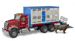 BRUDER -  CAMION DE TRANSPORT DE BÉTAIL MACK GRANITE AVEC UNE BÊTE