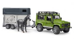 BRUDER -  LAND ROVER DEFENDER AVEC VAN POUR CHEVAUX