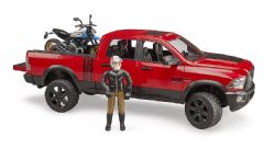BRUDER -  RAM 2500 POWER WAGON WITH SCRAMBLER DUCATI DESERT SLED AND DRIVER -  CAT