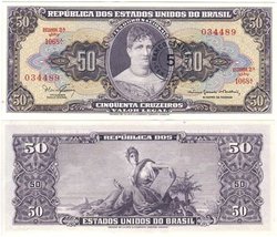 BRÉSIL -  50 CRUZEIROS 1966-1967 (UNC)