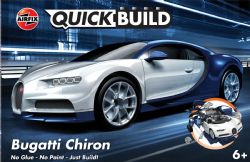 BUGATTI -  CHIRON - QUICKBUILD - BLANC ET BLEU MARIN -  AIRFIX