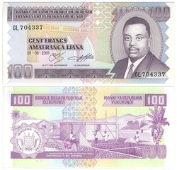 BURUNDI -  100 FRANCS 2001 (UNC) 37C