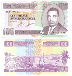 BURUNDI -  100 FRANCS 2011 (UNC) 44B