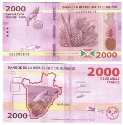 Burundi -  2000 FRANCS 2018 (UNC)