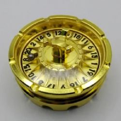 CANA-DICE -  DICE SPINNER ROULETTE D20 - OR AVEC CHIFFRES NOIRS -  DES JDR