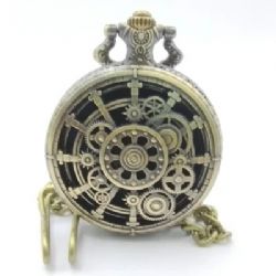 CANA-DICE -  PORTE-DÉS EN MÉTAL AVEC MINI-KIT POLYÉDRIQUE: STEAMPUNK CAVERNEUX DORÉ AVEC POCHETTE EN SUÉDINE NOIRE -  DES JDR