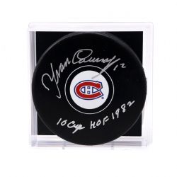 CANADIENS DE MONTRÉAL -  RONDELLE DE HOCKEY AUTOGRAPHIÉE PAR YVAN COURNOYER - (LOGO)