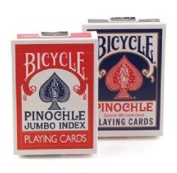 CARTES FORMAT POKER -  BICYCLE -  JUMBO PINOCHLE DECK - ROUGE