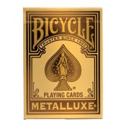 CARTES FORMAT POKER -  BICYCLE - OR FÊTE -  METALLUXE