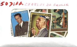 CHARLES DE GAULLE -  50 DIFFÉRENTS TIMBRES - CHARLES DE GAULLE