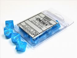 CHESSEX -  ENSEMBLE DÉS 10D10, LUMINARY CIEL AVEC CHIFFRES ARGENTS -  ENSEMBLE DÉS 10D10 LUMINARY