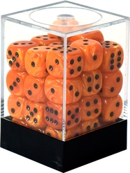 CHESSEX -  ENSEMBLE DÉS 36D6, VORTEX ORANGE AVEC NOIR -  ENSEMBLE DÉS 36D6 VORTEX