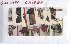 CHIENS -  200 DIFFÉRENTS TIMBRES - CHIENS