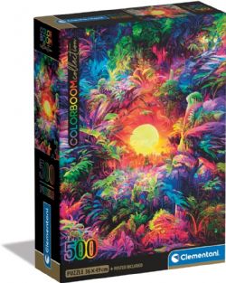 CLEMENTONI -  LEVER DE SOLEIL PSYCHÉDÉLIQUE DANS LA JUNGLE (500 PIÈCES) - COLORBOOM COLECTION