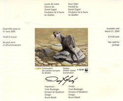 CONSERVATION DES HABITATS FAUNIQUES DU QUEBEC -  LOUTRE DES RIVIERES 1999 (SIGNE) - WWF (AVEC SURCHARGE) 12