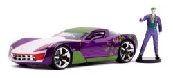 CORVETTE -  STINGRAY - BATMAN AVEC FIGURINE DU JOKER - 1/24 -  JADA HOLLYWOOD RIDES