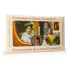 COURONNEMENT DE LA REINE ELIZABETH II - ENVELOPPE PHILATÉLIQUE ET NUMISMATIQUE -  PIÈCES DU CANADA 2013