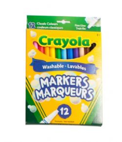 CRAYOLA -  12 MARQUEURS LAVABLES COULEURS CLASSIQUES
