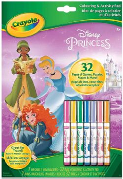 CRAYOLA -  BLOC DE 32 PAGES À COLORIER ET D'ACTIVITÉS -  PRINCESSES DISNEY