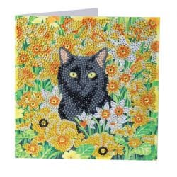 CRYSTAL ART -  Cat Among the Flowers