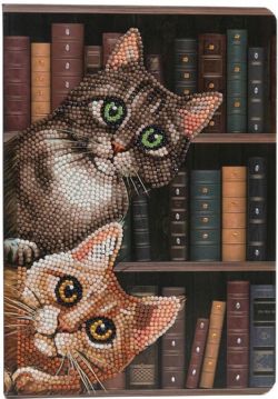 CRYSTAL ART -  Cats in the Library