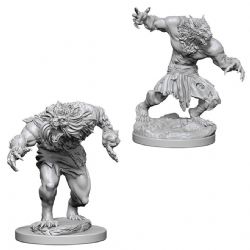 D&D NOLZUR'S MARVELOUS FIGURINE NON-PEINTES -  WEREWOLVES (2) -  FIGURINE JDR NON-PEINTES DUNGEONS & DRAGONS