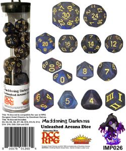 DCC RPG DICE -  MADDENING DARKNESS (14 DÉS) DCC