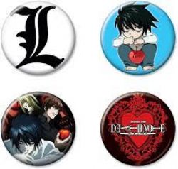 DEATH NOTE -  ENSEMBLE DE 4 BADGES 