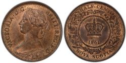 DEMI-CENT NOUVELLE ÉCOSSE -  DEMI-CENT 1861 -  PIÈCES DE NOUVELLE ÉCOSSE 1861