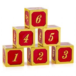 DICE HABIT -  MÉTAL & ÉMAIL, ROUGE & OR -  ENSEMBLE 12 DÉS 6 METAL & ENAMEL,