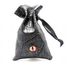 DICE HABIT -  POCHETTE EN CUIR OEIL DE DRAGON - FEU -  POCHE À DÉS