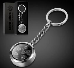DICE HABIT -  PORTE-CLÉ DE MINI DÉS EN MÉTAL - ARGENT -  ACCESSOIRE DÉS