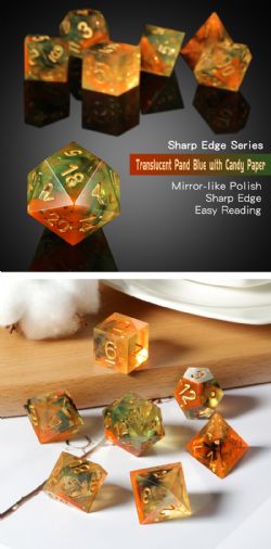 DICE HABIT -  SHARP EDGE, AUTOMNE -  ENSEMBLE 7 DÉS JDR SHARP EDGE