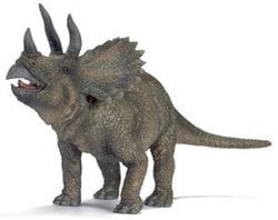 DINOSAURES -  TRICERATOPS  ENVIRON 11 CM DE HAUT ET 22 CM DE LONG