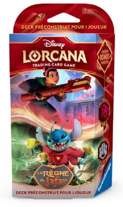 DISNEY LORCANA -  DECK DE DÉMARRAGE - MULAN & STITCH - RUBIS & ACIER (FRANÇAIS) -  LE RÈGNE DE JAFAR