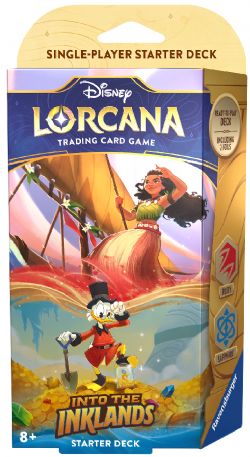 DISNEY LORCANA -  STARTER DECK - MOANA AND SCROOGE MCDUCK - RUBY/SAPPHIRE(ANGLAIS) -  INTO THE INKLANDS