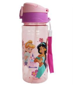 DISNEY -  PRINCESSES DISNEY, ROSE, AVEC BOUTON POUSSOIR (500 ML) -  BOUTEILLE EN PLASTIQUE