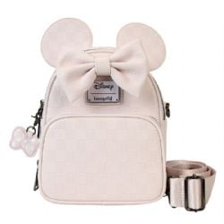 DISNEY -  SAC CONVERTIBLE À DOS/BANDOULIÈRE MINNIE MOUSE MOTIF DE DAMIERS -  LOUNGEFLY