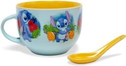 DISNEY -  STITCH - TASSE À SOUPE EN CÉRAMIQUE AVEC CUILLÈRE – TROPICAL 710 ML