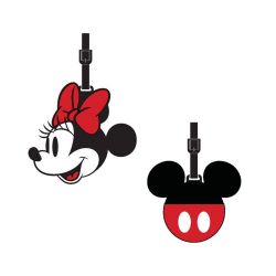 DISNEY -  ÉTIQUETTE À BAGAGE LOT DE 2 DOUBLE MICKEY ET MINNIE