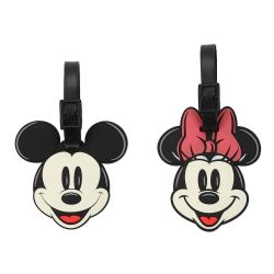 DISNEY -  ÉTIQUETTE À BAGAGE PACK DOUBLE MICKEY ET MINNIE