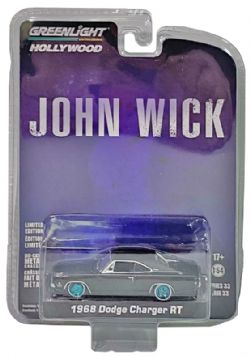 DODGE -  JOHN WICK 1968 DODGE CHARGER RT 1/64 - ÉDITION LIMITÉE - CHASE -  HOLLYWOOD SERIES 33